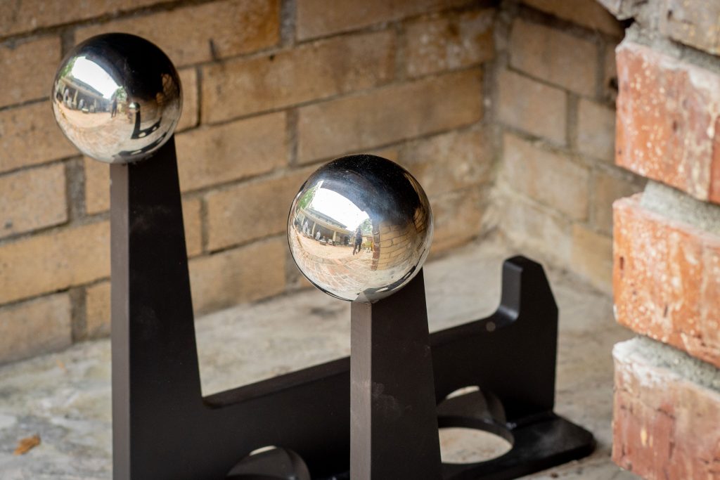 Stainless Ball Andirons - Image 2