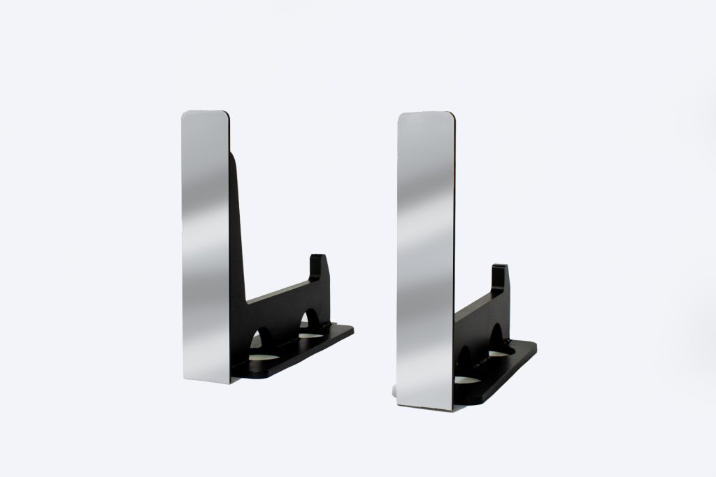 Stainless Flat Front Andirons